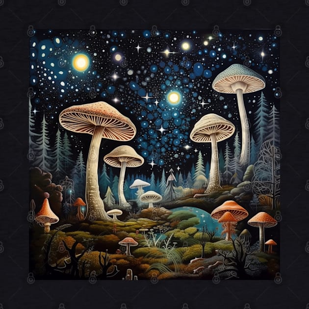 Starry Night Magic Mushroom by MushMagicWear